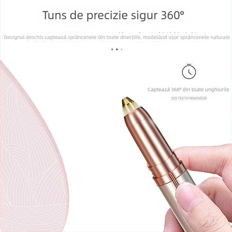 Trimer electric pentru sprâncene, reîncărcabil, portabil, delicat cu pielea