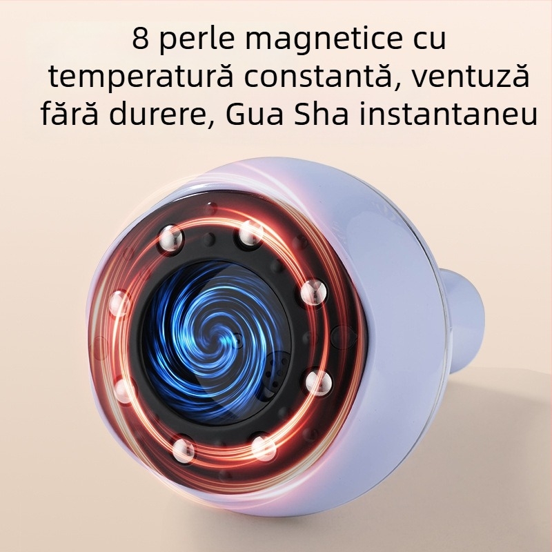 Perie meridiană cu încălzire electrică pentru uz casnic, dispozitiv multifuncțional cu ventuze pentru cupping și scarpinare pentru întregul corp