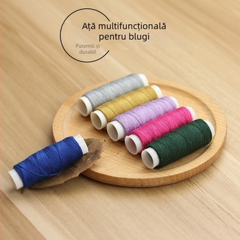 Fire de cusut pentru denim, poliester colorat, bobină mică, fir gros pentru cusut DIY