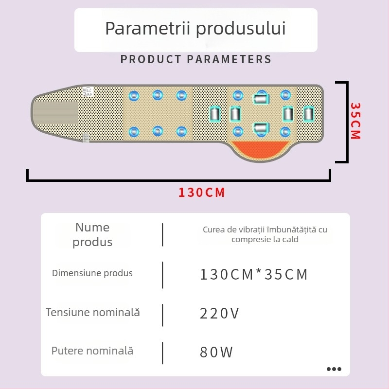 Centură de ardere a grăsimilor cu compresie caldă, vibrații și masaj pentru talie