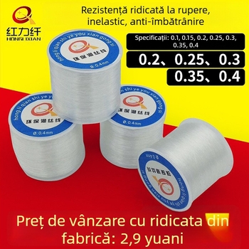 Fir de mărgele neelastică, fir transparent cristal, șnur de mărgele din poliester/nylon, pentru brățări și proiecte de creație