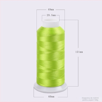 Fir broderie poliester 120D/2, certificat OEKO-TEX, pentru mașini de brodat computerizate Tang Dynasty