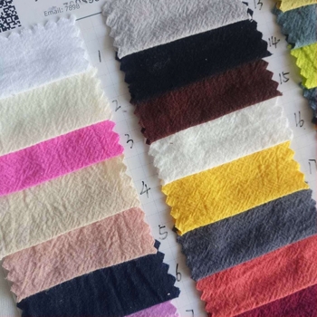 Țesătură 100% bumbac, crep spălat, imitație de in, țesătură țesută, vopsire cu nisip, imprimeu geometric, țesătură Hanfu în stil chinezesc pentru haine de copii