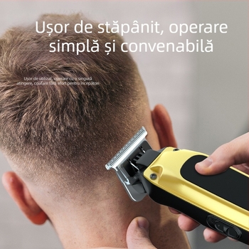Mașină de tuns păr electrică pentru uz casnic și salon, încărcare USB, performanță mare, afișaj digital, lamă din oțel inoxidabil