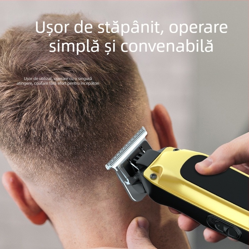 Mașină de tuns păr electrică pentru uz casnic și salon, încărcare USB, performanță mare, afișaj digital, lamă din oțel inoxidabil