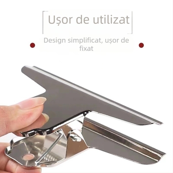 Clip din oțel inoxidabil cu formă de munte, clip mare rotund pentru dosare, clip fluture