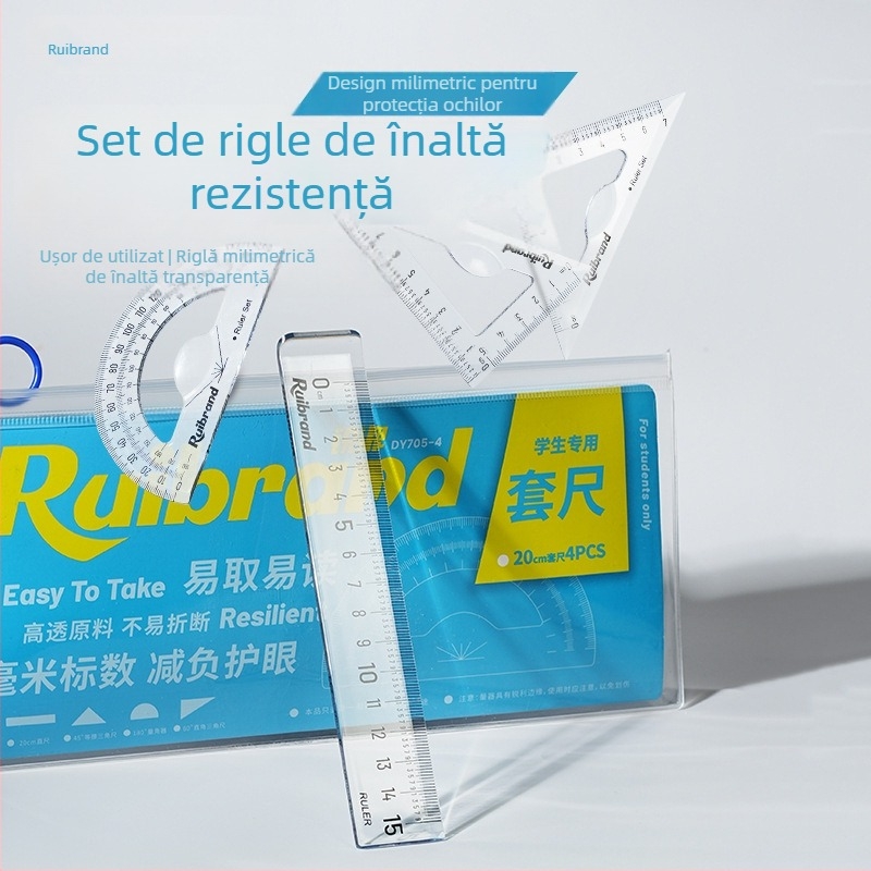 Riglă de centimetri din plastic, scară milimetrică clară – durabilă, ușor de citit, potrivită pentru școală