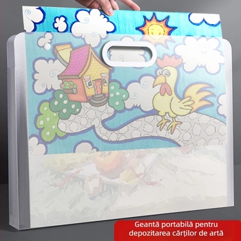 Portofoliu de artă din PP cu husă de depozitare pentru desene, dimensiune A4, finisaj mat, opere 4K/8K