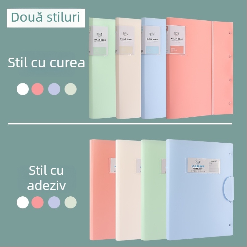 Mapă A3 pentru teste în nuanțe Morandi, organizator pentru documente ale elevilor și carnet de date