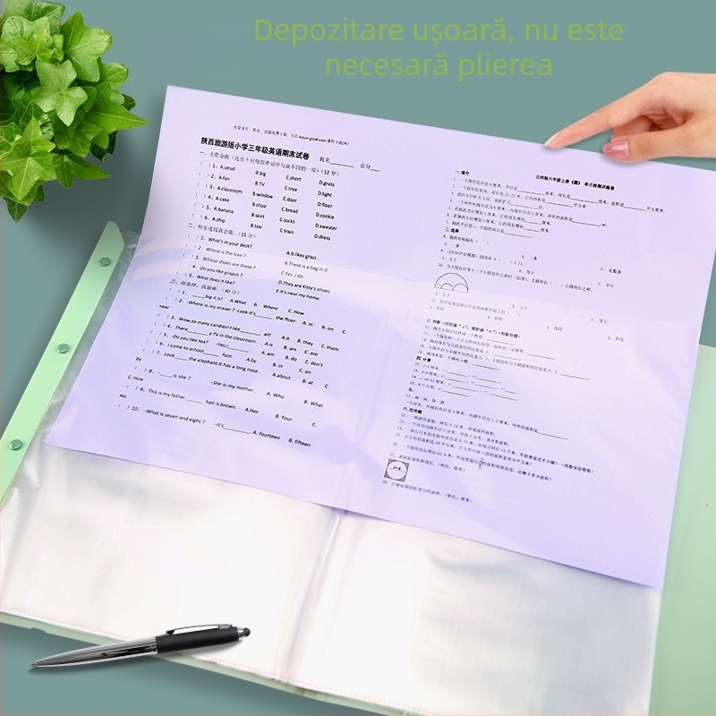 Mapă A3 pentru teste în nuanțe Morandi, organizator pentru documente ale elevilor și carnet de date