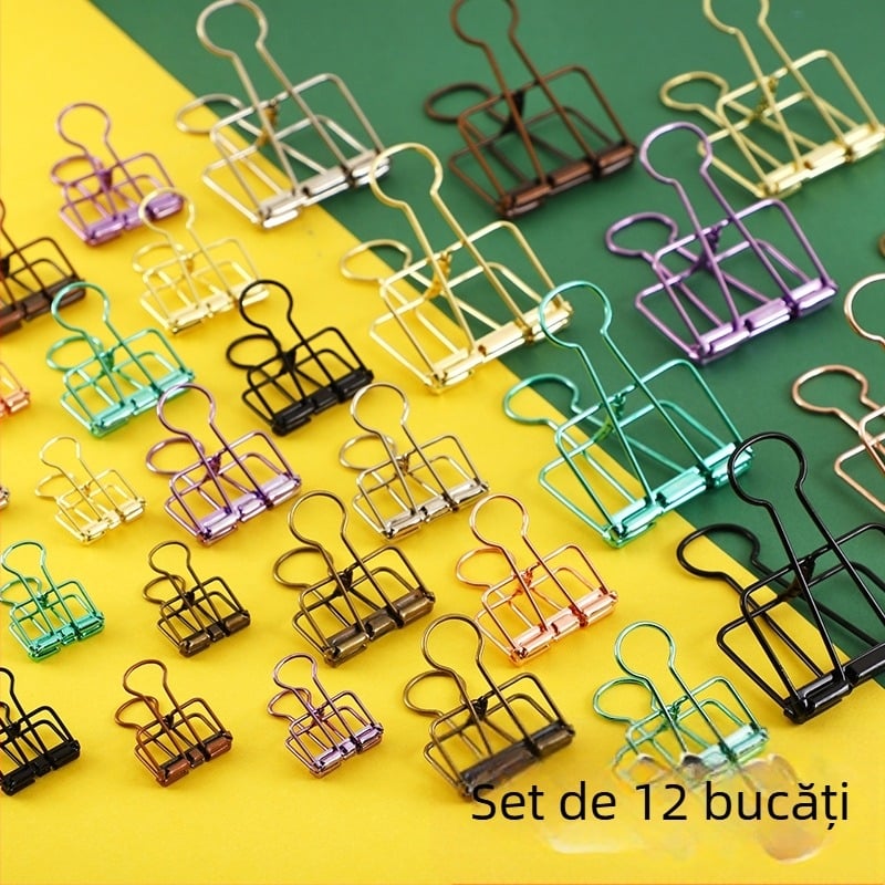 Yuezhen Set creativ de clipuri metalice colorate, în cutie – pentru jurnale și caiete, birou și studiu