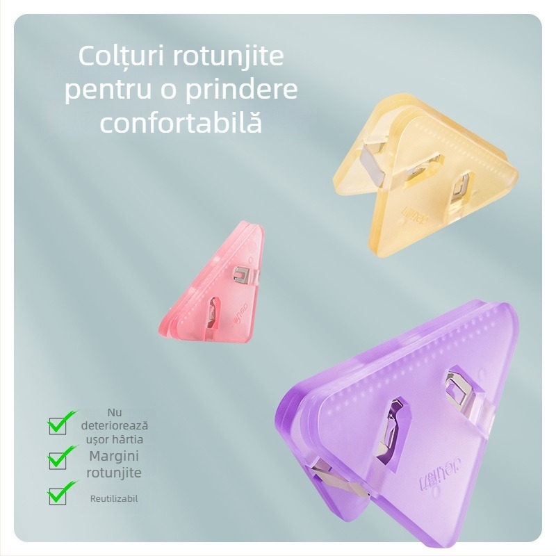 Deli QJ8530 Clip Triunghiular – Cleme de margine și Dosar triunghiular pentru elevi