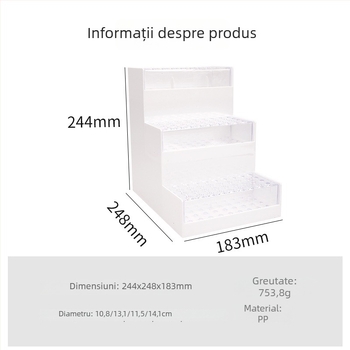 Raft transparent de prezentare pentru pixuri, birou, în stil scară, cu mai multe niveluri, 244×248×183 mm