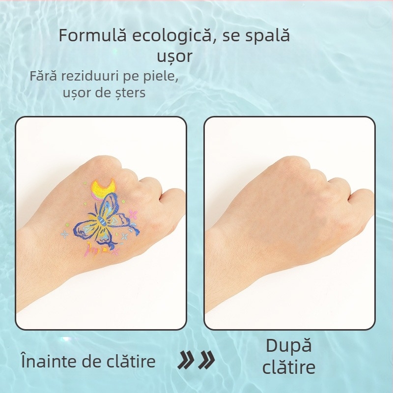 Marker pentru pictură pe corp, tatuaj lavabil pentru scenă și festival, pictură facială DIY și graffiti, marker acrilic de pictură
