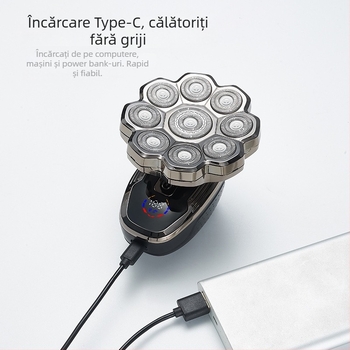 Nouă mașină de ras electrică cu capete magnetice 9D, complet spălabilă, cap rotativ, set 5 în 1