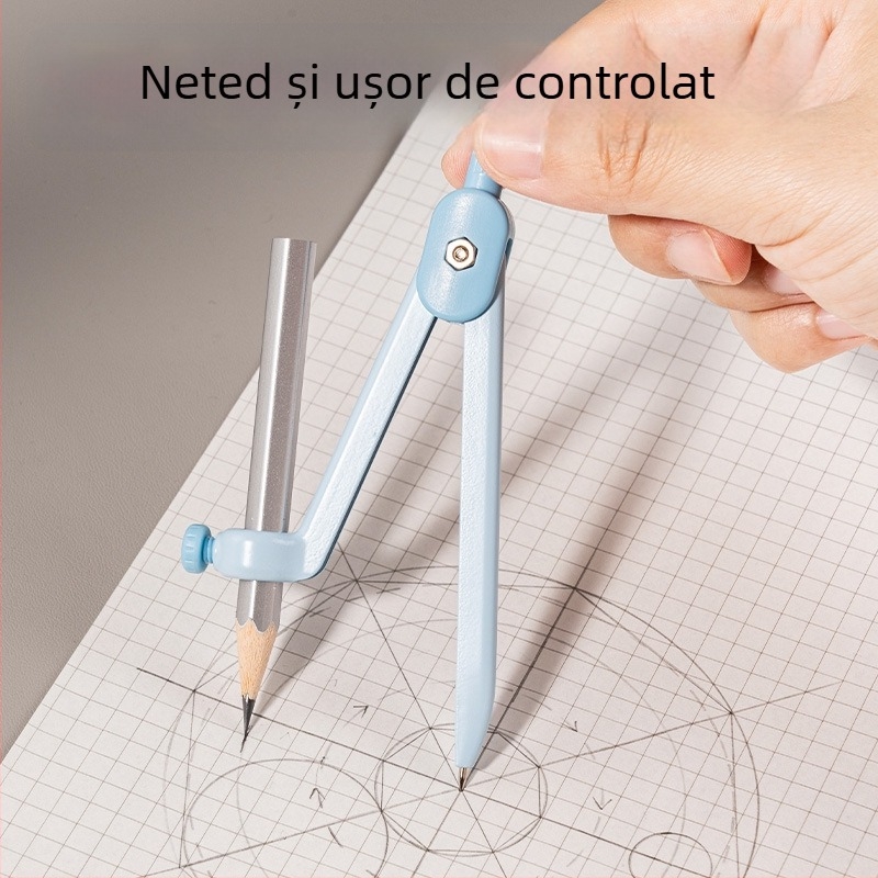 Compas metalic Deli pentru elevi, instrument profesional de desen