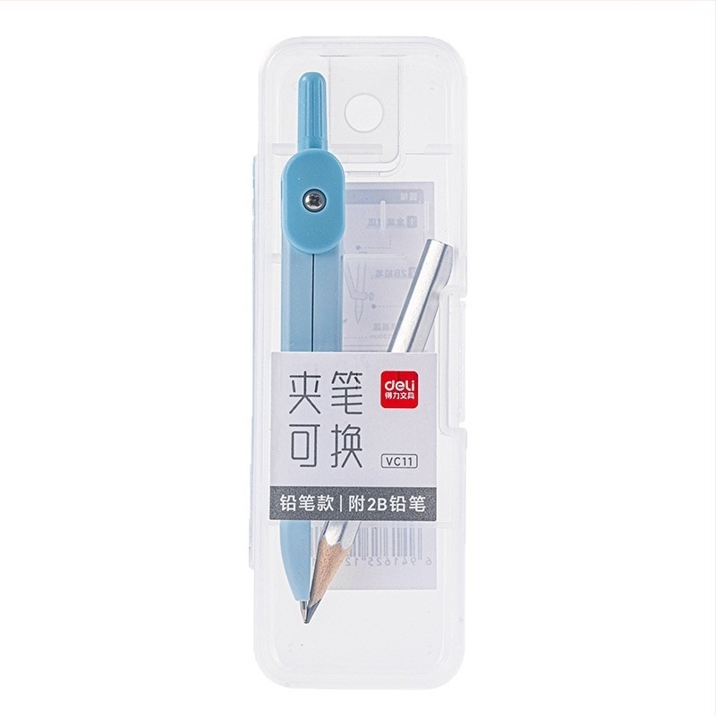 Compas metalic Deli pentru elevi, instrument profesional de desen