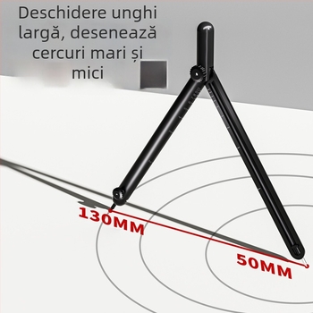 Compas stil pix, cu afișaj digital și riglă încorporată, pentru elevi, instrument practic de geometrie