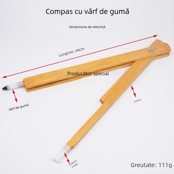 Compas din lemn cu tablă de cretă, pentru demonstrații ale profesorului, desen și matematică în învățământul primar, educație acasă