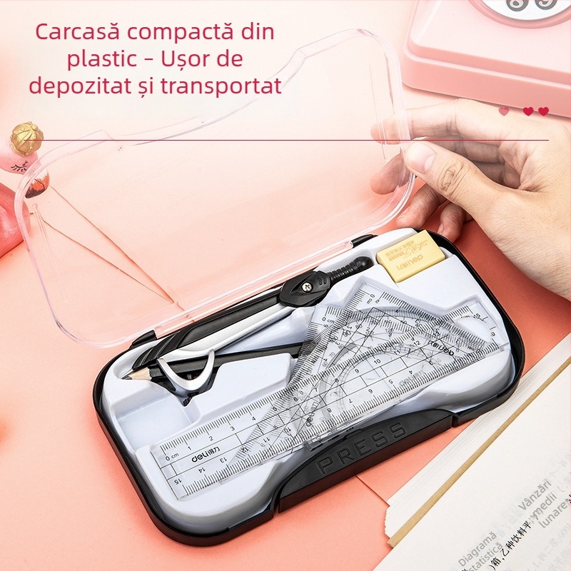 Deli 72151 Set compasuri – 8 piese pentru desen pentru elevi