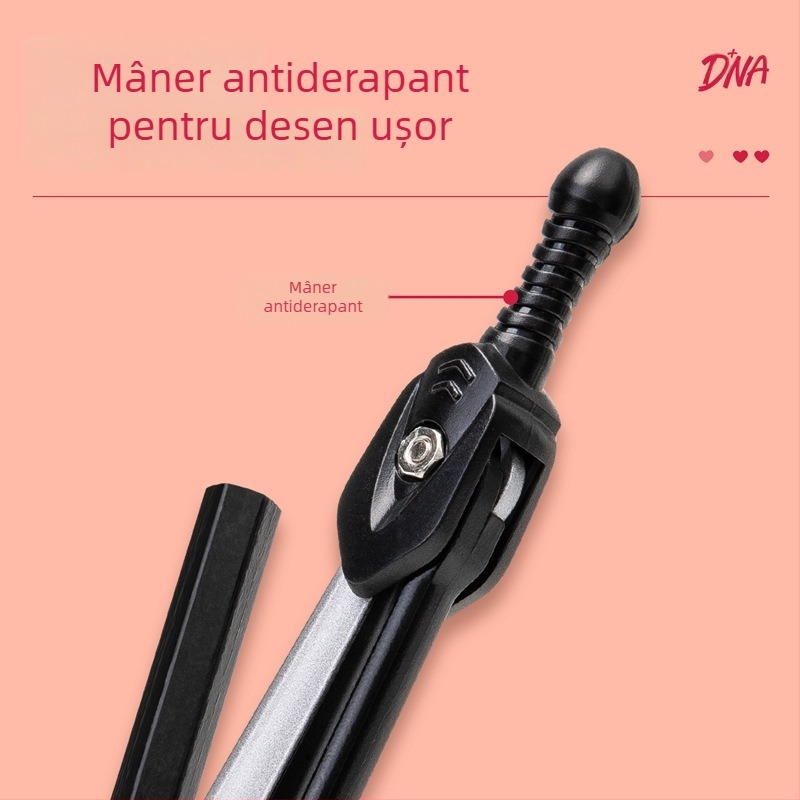 Deli 8644 set compas metalic cu creion, pentru desen, pentru elevi