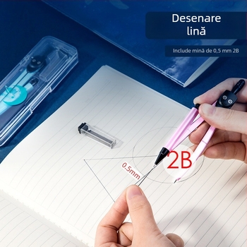 Deli 72154 Set de compase pentru geometrie pentru elevi – trasarea cercurilor cu rigla