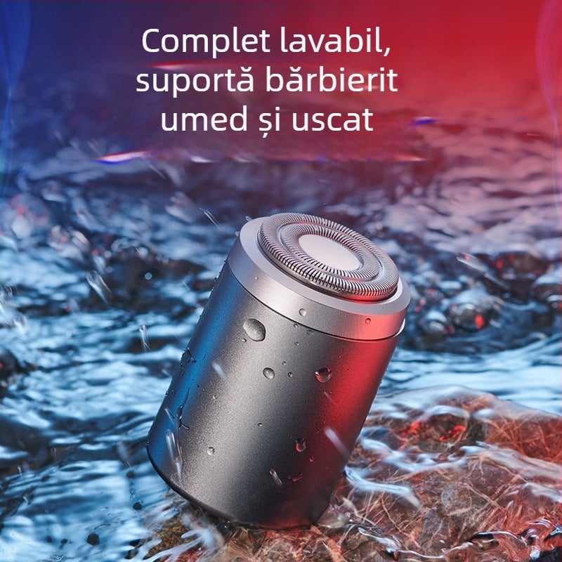 Mașină de ras electric mini portabilă, impermeabilă, pentru drumeții în aer liber – pentru bărbați
