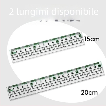 Riglă multifuncțională pentru elevi, cu design elegant, marcaje de scară și linii de trasare, recomandată pentru prevenirea miopiei.