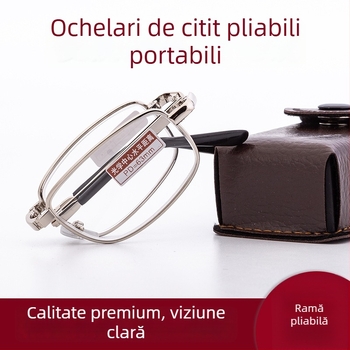 Cady Ochelari de citit pliabili cu lentile din rășină acoperite, asferice, anti-oboseală și anti-radiație, portabili