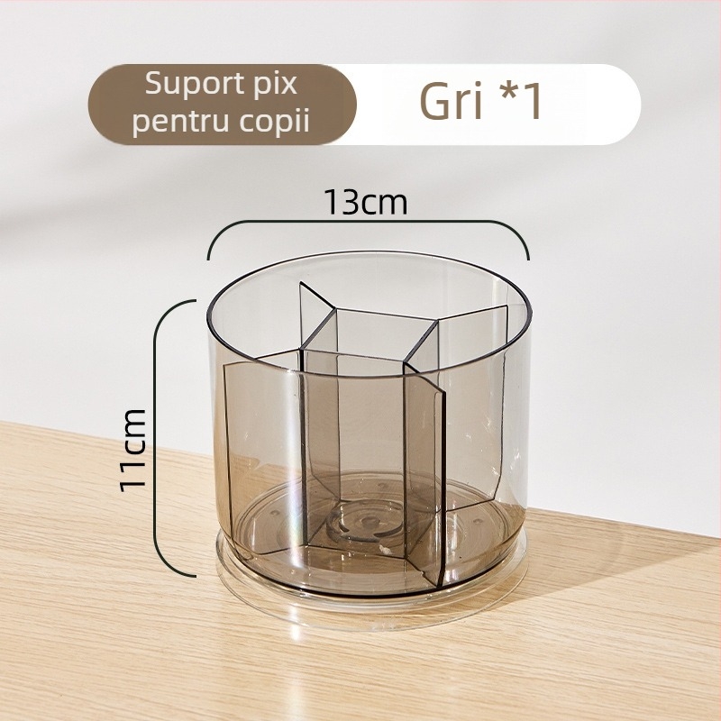 Suport rotativ pentru pixuri, stil minimalist, organizator de birou drăguț pentru elevi