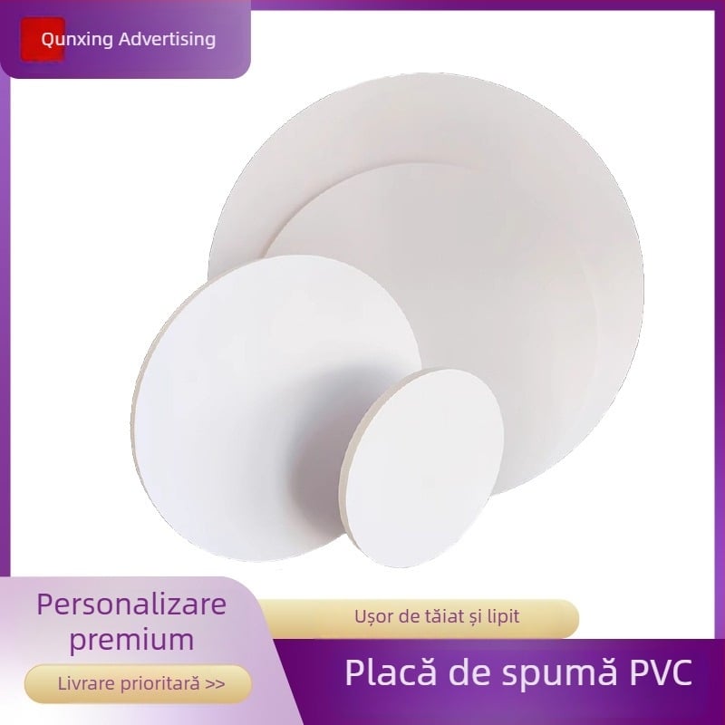 Placă de spumă PVC, densitate înaltă, formă circulară mare, material DIY lucrat manual, fără gravură, plastic dur.