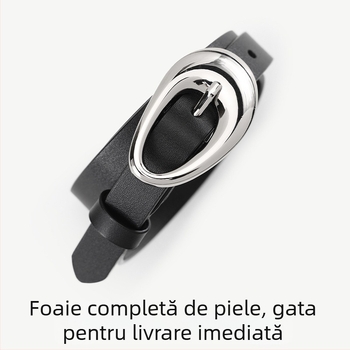 Curea din piele pentru femei, în stil american retro, cu stea decorativă, lățime 2-4 cm, mărime universală, primăvara 2025