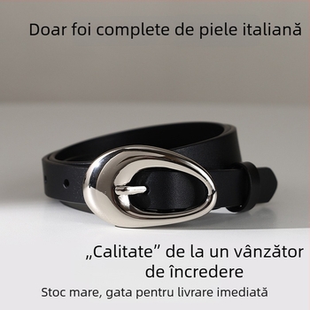 Curea din piele pentru femei, în stil american retro, cu stea decorativă, lățime 2-4 cm, mărime universală, primăvara 2025