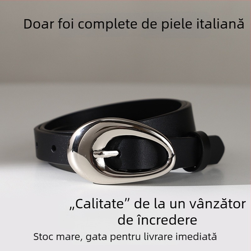 Curea din piele pentru femei, în stil american retro, cu stea decorativă, lățime 2-4 cm, mărime universală, primăvara 2025