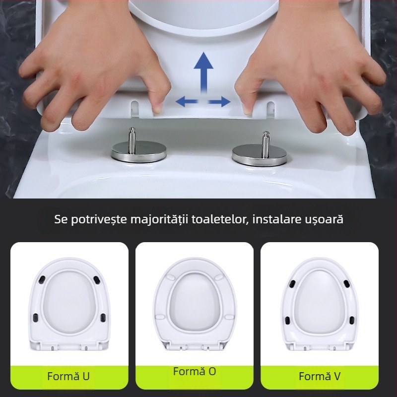 Capac universal de toaletă, capac gros pentru uz casnic, în formă de U