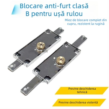 Încuietoare universală pentru uși rulante, cu design încrucișat anti-furt și nucleu din cupru, pentru uși de garaj rulante, deschidere mijloc-jos