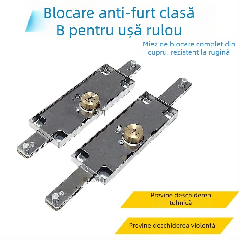 Încuietoare universală pentru uși rulante, cu design încrucișat anti-furt și nucleu din cupru, pentru uși de garaj rulante, deschidere mijloc-jos