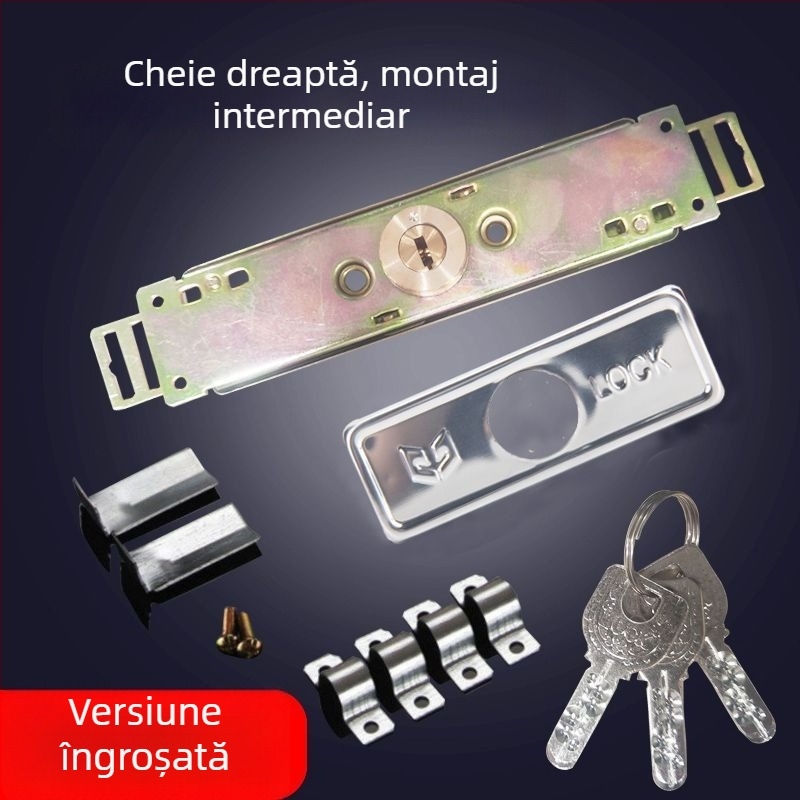 Încuietoare universală pentru uși rulante, cu design încrucișat anti-furt și nucleu din cupru, pentru uși de garaj rulante, deschidere mijloc-jos