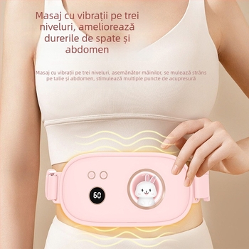 Bandă de talie cu încălzire din grafen, USB reîncărcabilă, pentru ameliorarea durerilor menstruale, terapie cu infraroșu