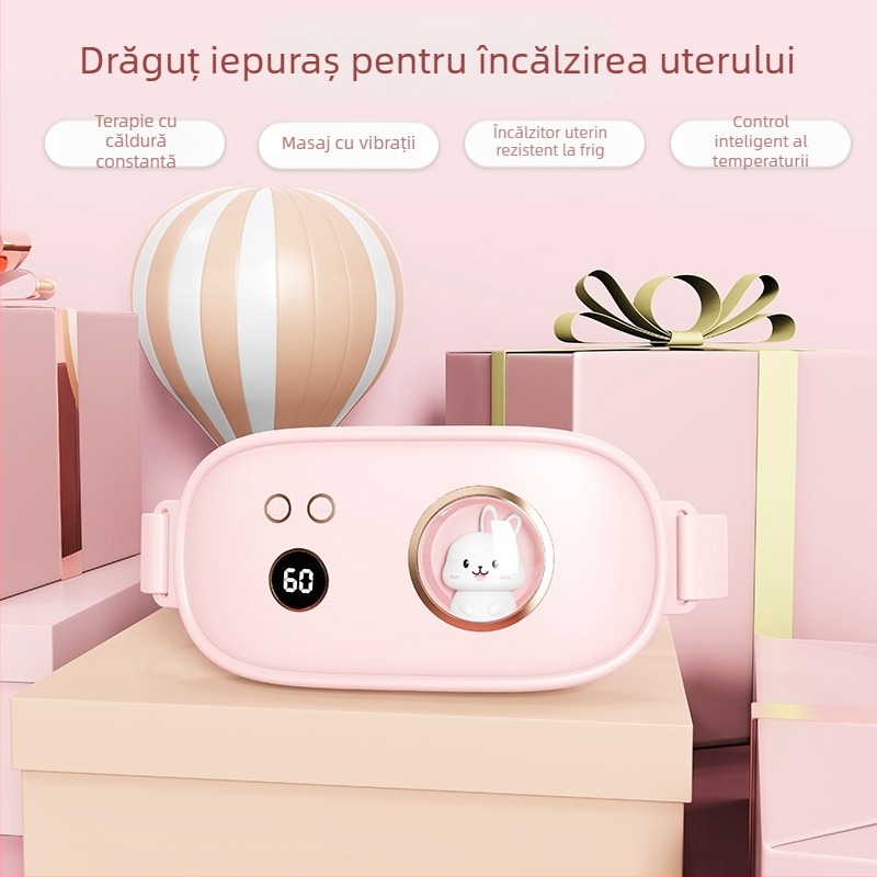 Bandă de talie cu încălzire din grafen, USB reîncărcabilă, pentru ameliorarea durerilor menstruale, terapie cu infraroșu