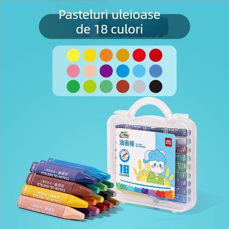 Deli Pastel uleios pentru desen – 12 sau 24 de culori, pentru copii