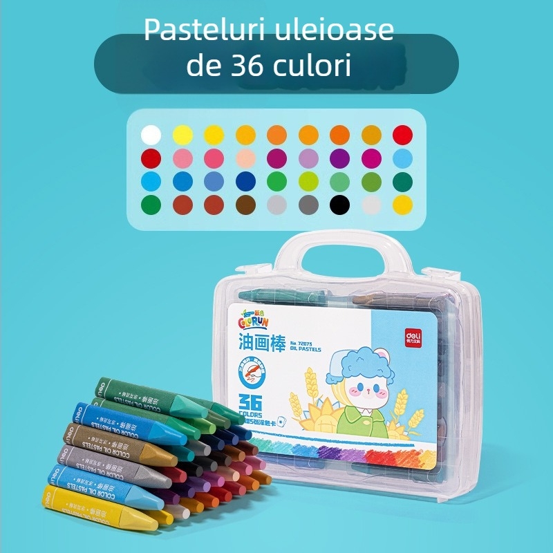 Deli Pastel uleios pentru desen – 12 sau 24 de culori, pentru copii