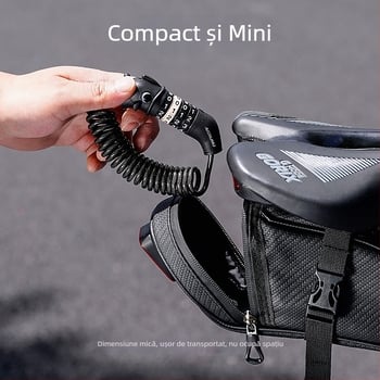 ACRUNU Încuietoare cu cod pentru bicicletă, cablu din oțel portabil pentru motociclete electrice – protecție antifurt