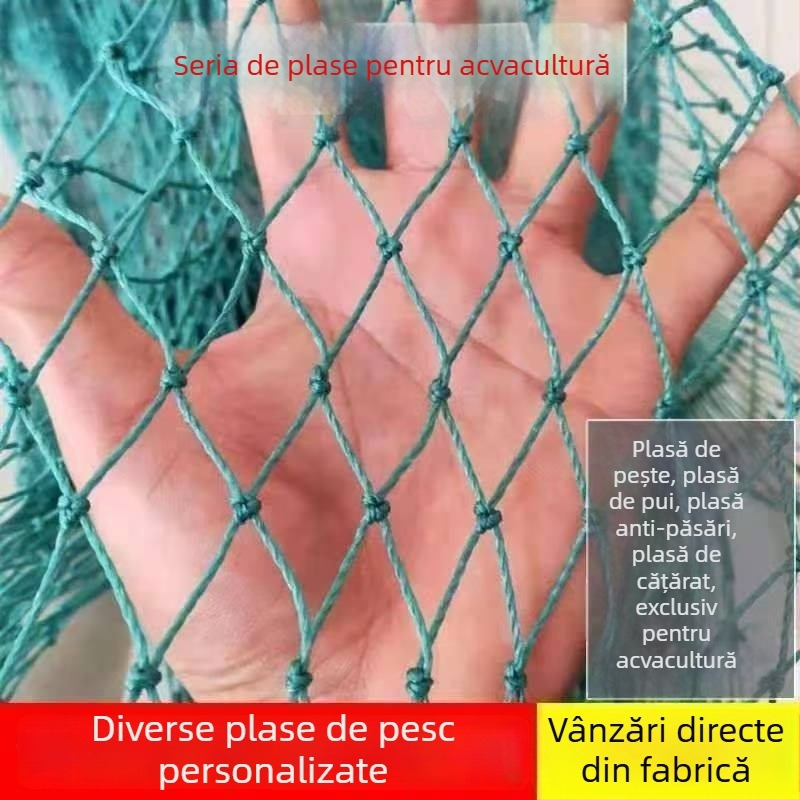Plase din polietilenă pentru pescuit și acvacultură, plase de ridicare, plase de separare, plase anti-păsări, plase pentru păsări și găini, echipament de pescuit în mai multe dimensiuni