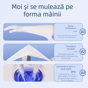 Mănuși nitril de unică folosință pentru spălat vase, treburile casnice, spălat haine și bucătărie, durabile, îngroșate