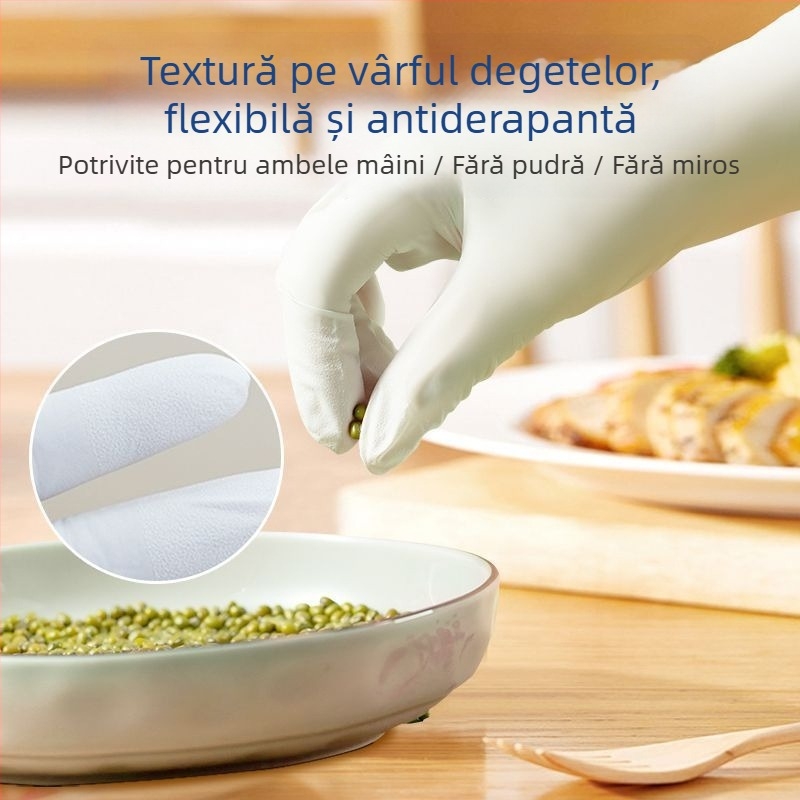 Mănuși nitril de unică folosință pentru spălat vase, treburile casnice, spălat haine și bucătărie, durabile, îngroșate