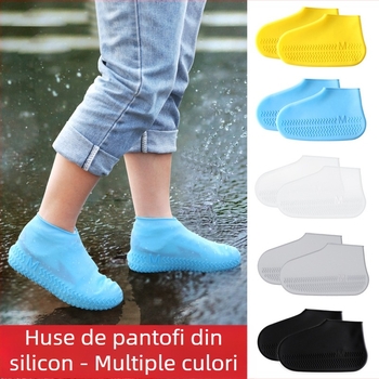Protecții pentru încălțăminte din silicon pentru ploi, îngroșate, portabile, impermeabile, antiderapante, pentru adulți și copii, utilizare în exterior