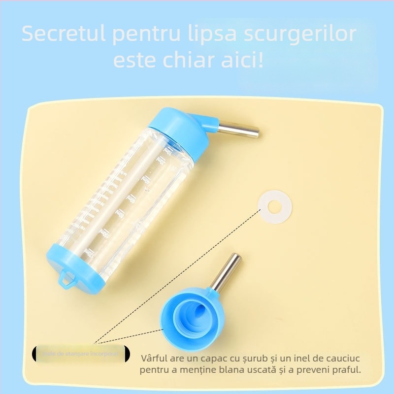 Sticlă de apă atârnată de 60 ml pentru animale de companie mici – hamster, iepure, činčilă