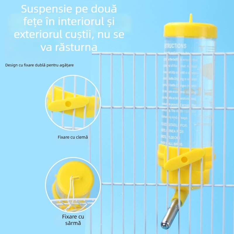 Sticlă de apă atârnată de 60 ml pentru animale de companie mici – hamster, iepure, činčilă