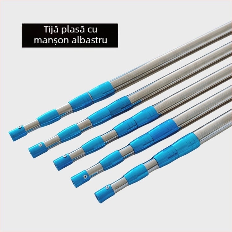 Țeavă telescopică din oțel inoxidabil pentru plasă de pescuit, reglabilă în mai multe dimensiuni, tijă îngroșată pentru cules fructe și iluminat